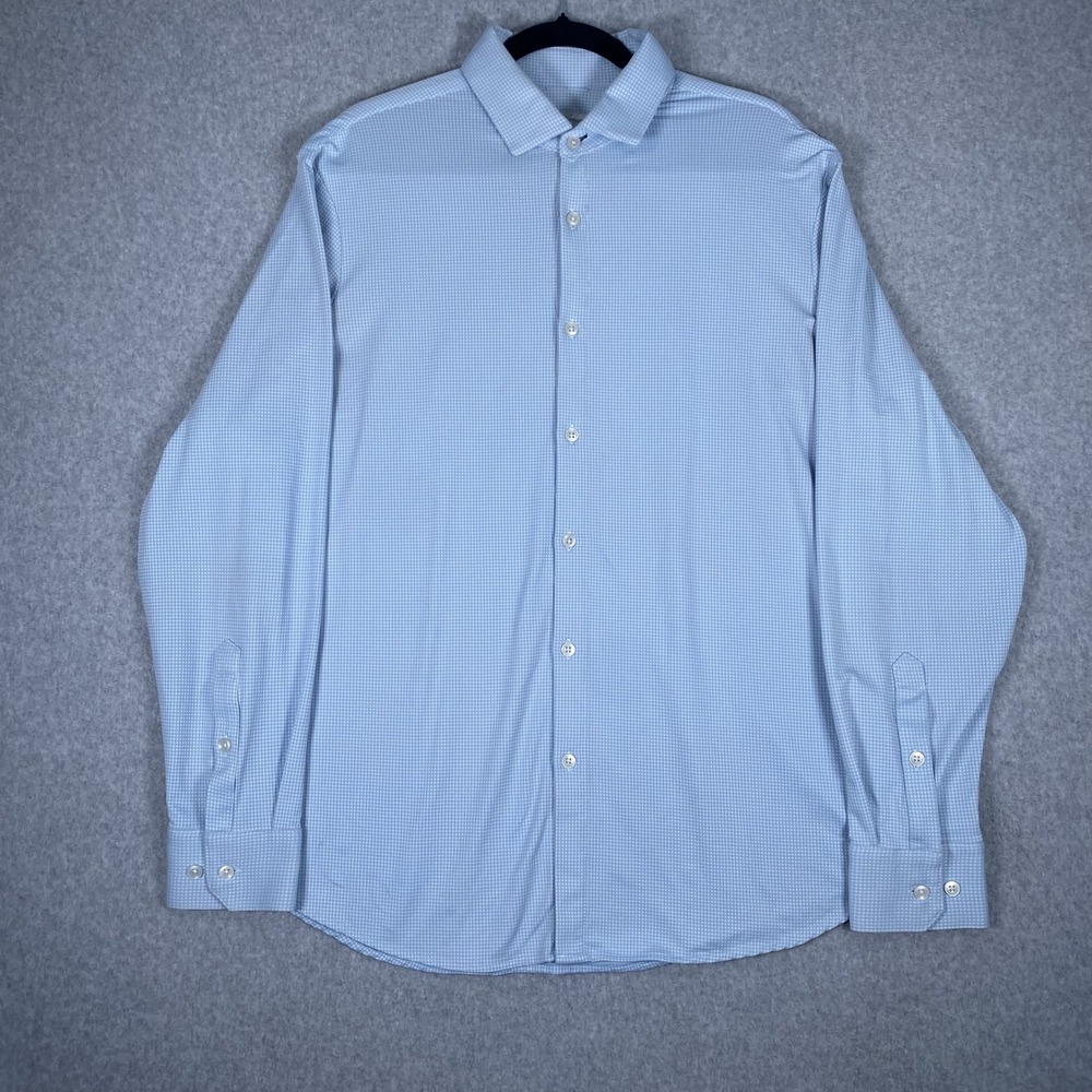 Mizzen+Main Button Down Mens Large Blue Gingham Spinnaker Collection Standard